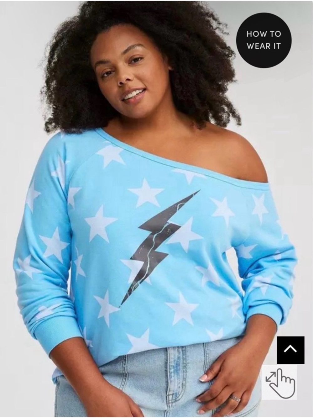 torrid Light Blue Crewneck Sweatshirt